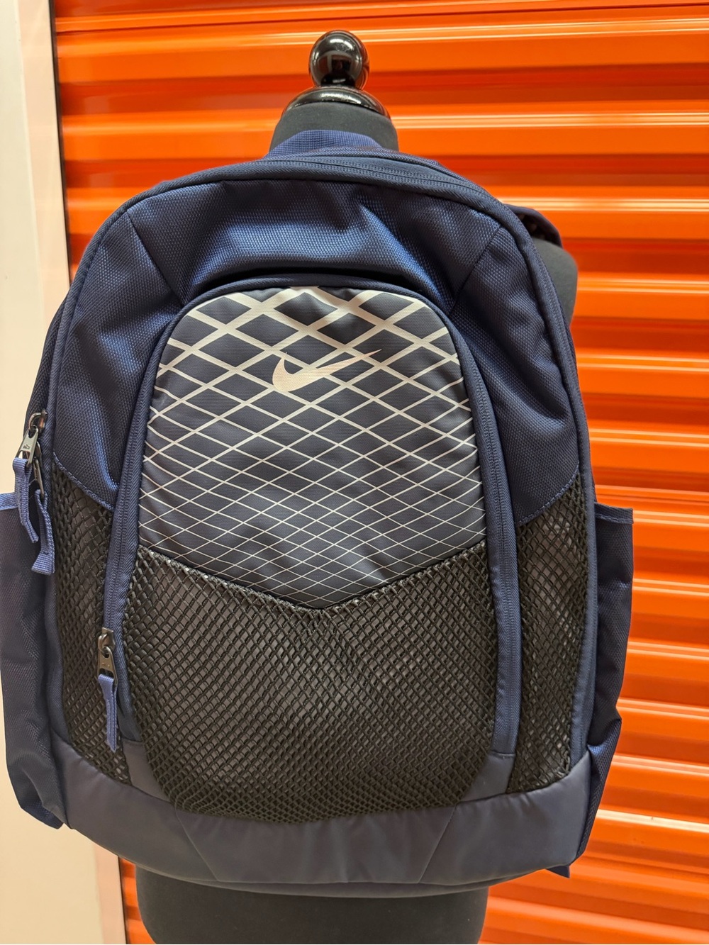 New Nike Men's Vapor Speed Dark Blue Backpack with Black Mesh Front
